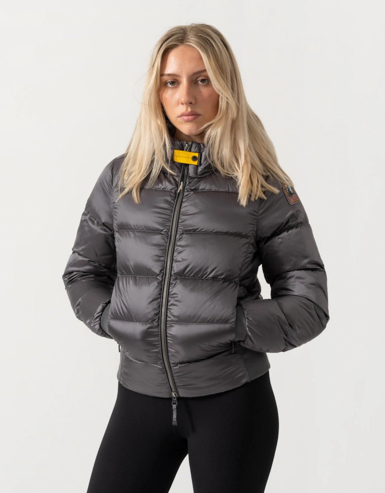 Parajumpers Mariah Womens Hooded Down Bomber Jacket - Graphite Orchid 124