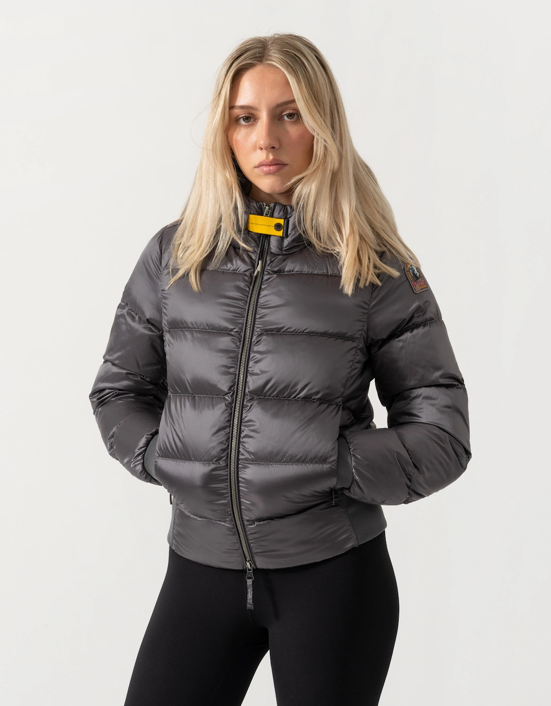 Parajumpers Mariah Womens Hooded Down Bomber Jacket - Graphite Orchid 124