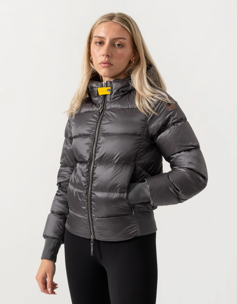 Parajumpers Mariah Womens Hooded Down Bomber Jacket - Graphite Orchid 124