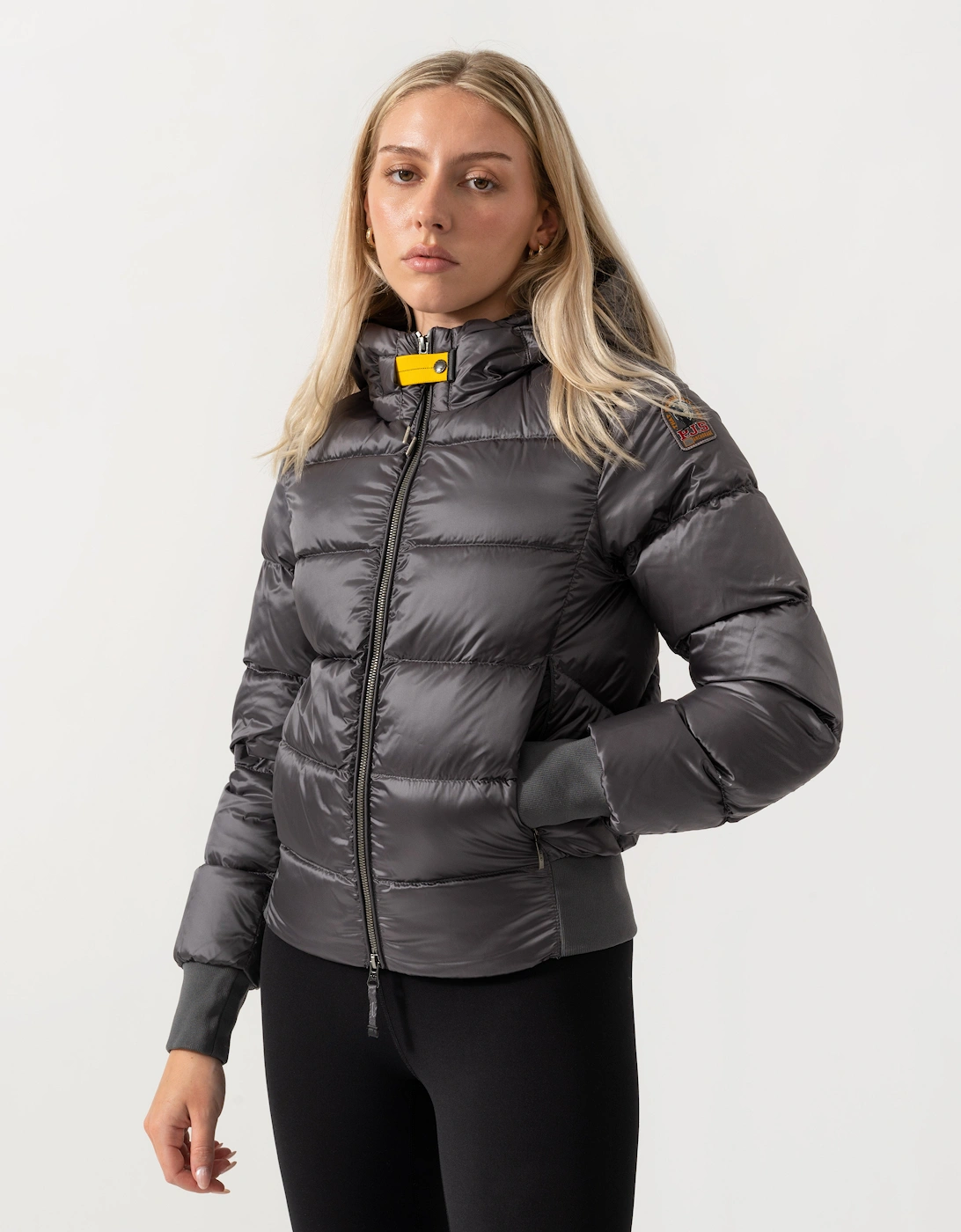 Parajumpers Mariah Womens Hooded Down Bomber Jacket - Graphite Orchid 124