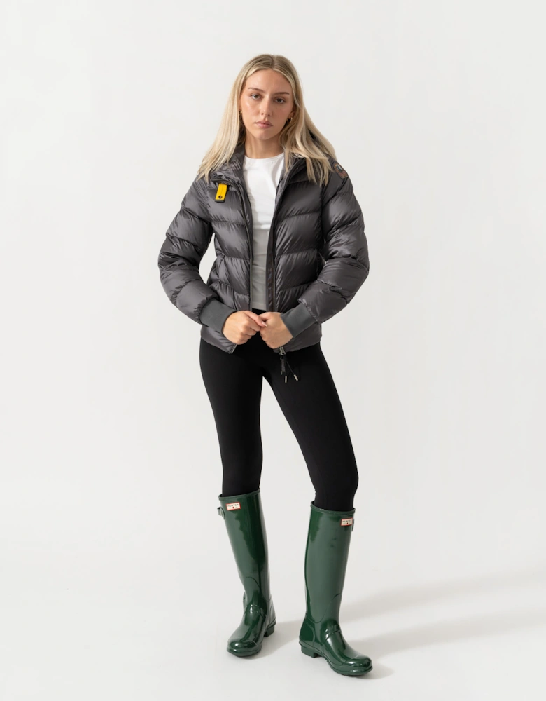 Parajumpers Mariah Womens Hooded Down Bomber Jacket - Graphite Orchid 124