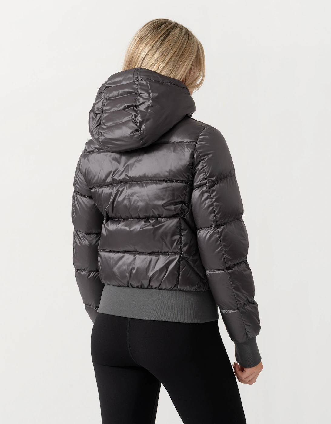 Parajumpers Mariah Womens Hooded Down Bomber Jacket - Graphite Orchid 124