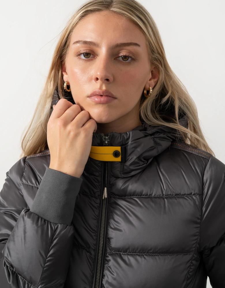 Parajumpers Mariah Womens Hooded Down Bomber Jacket - Graphite Orchid 124