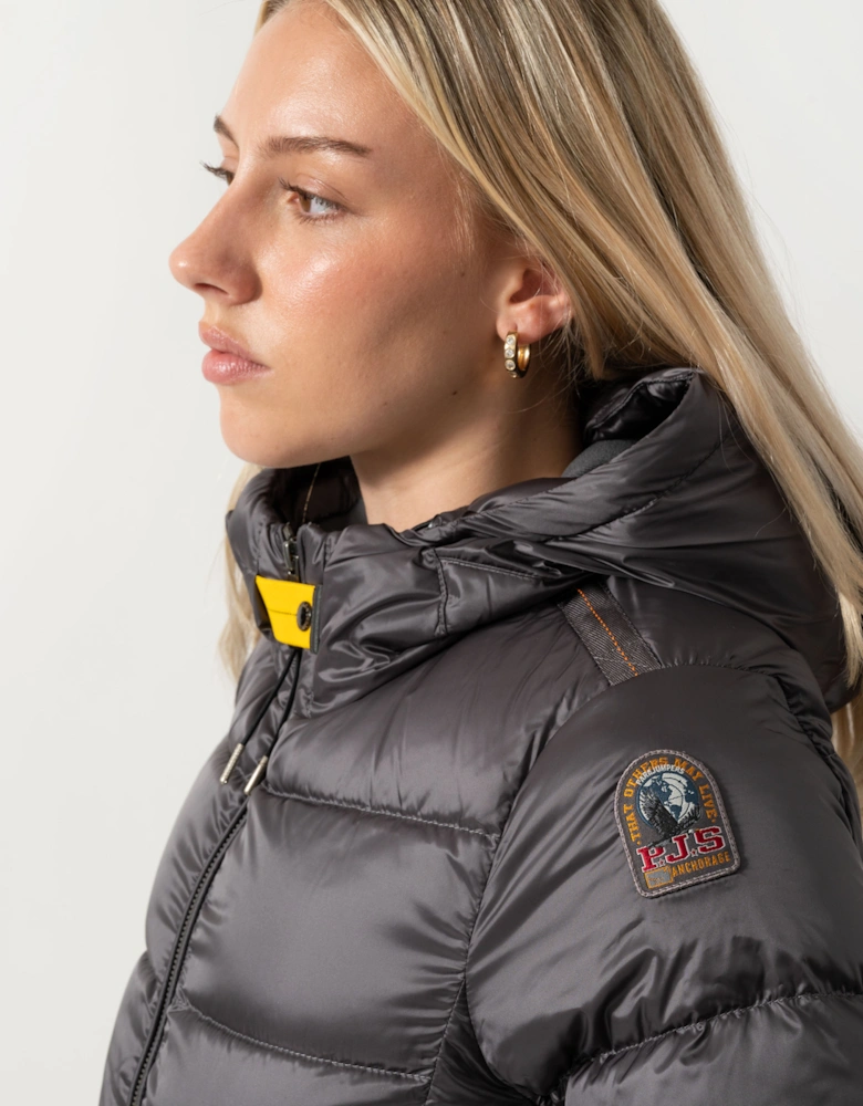 Parajumpers Mariah Womens Hooded Down Bomber Jacket - Graphite Orchid 124