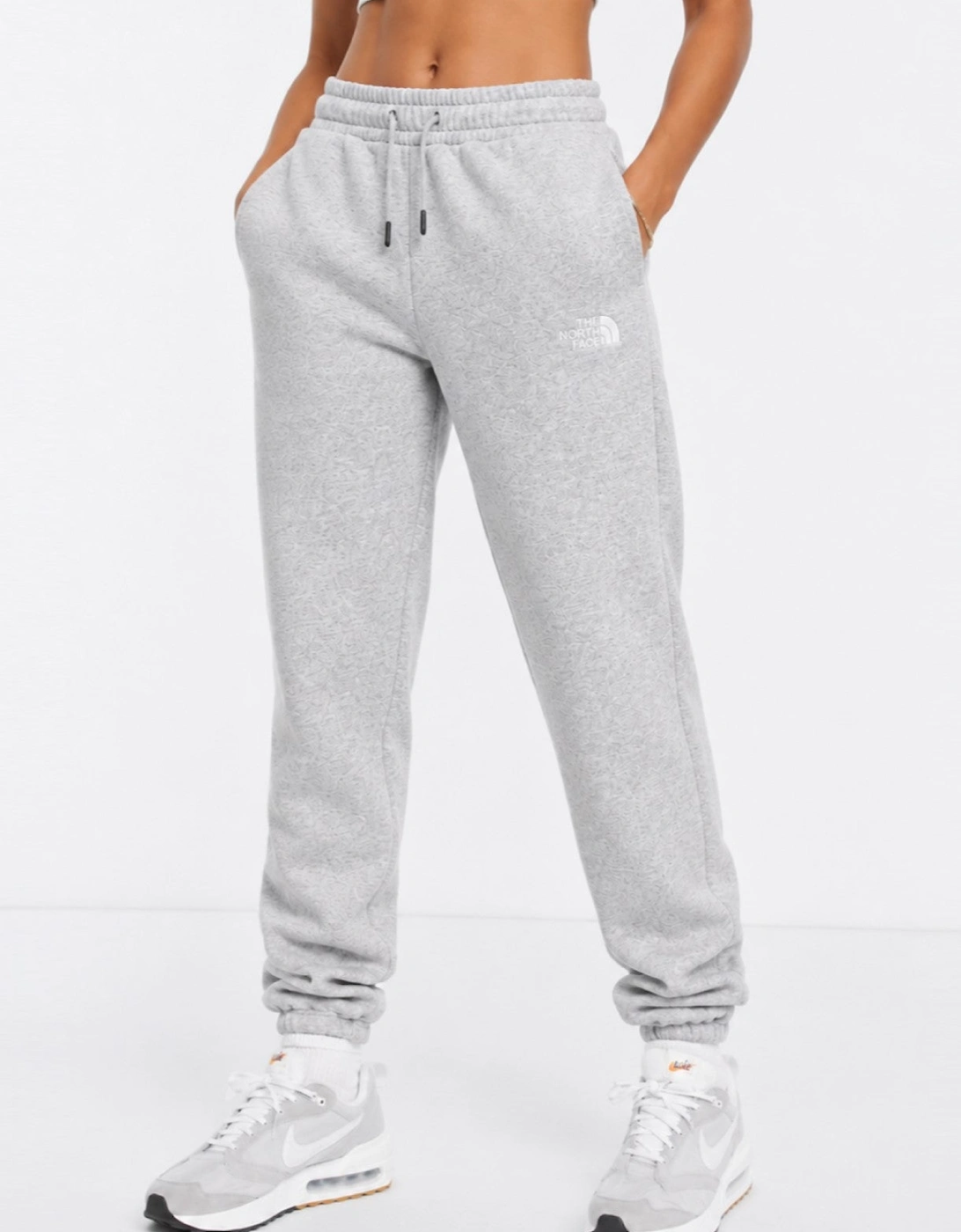 The North Face Womens Essential Oversized Joggers in Light Grey