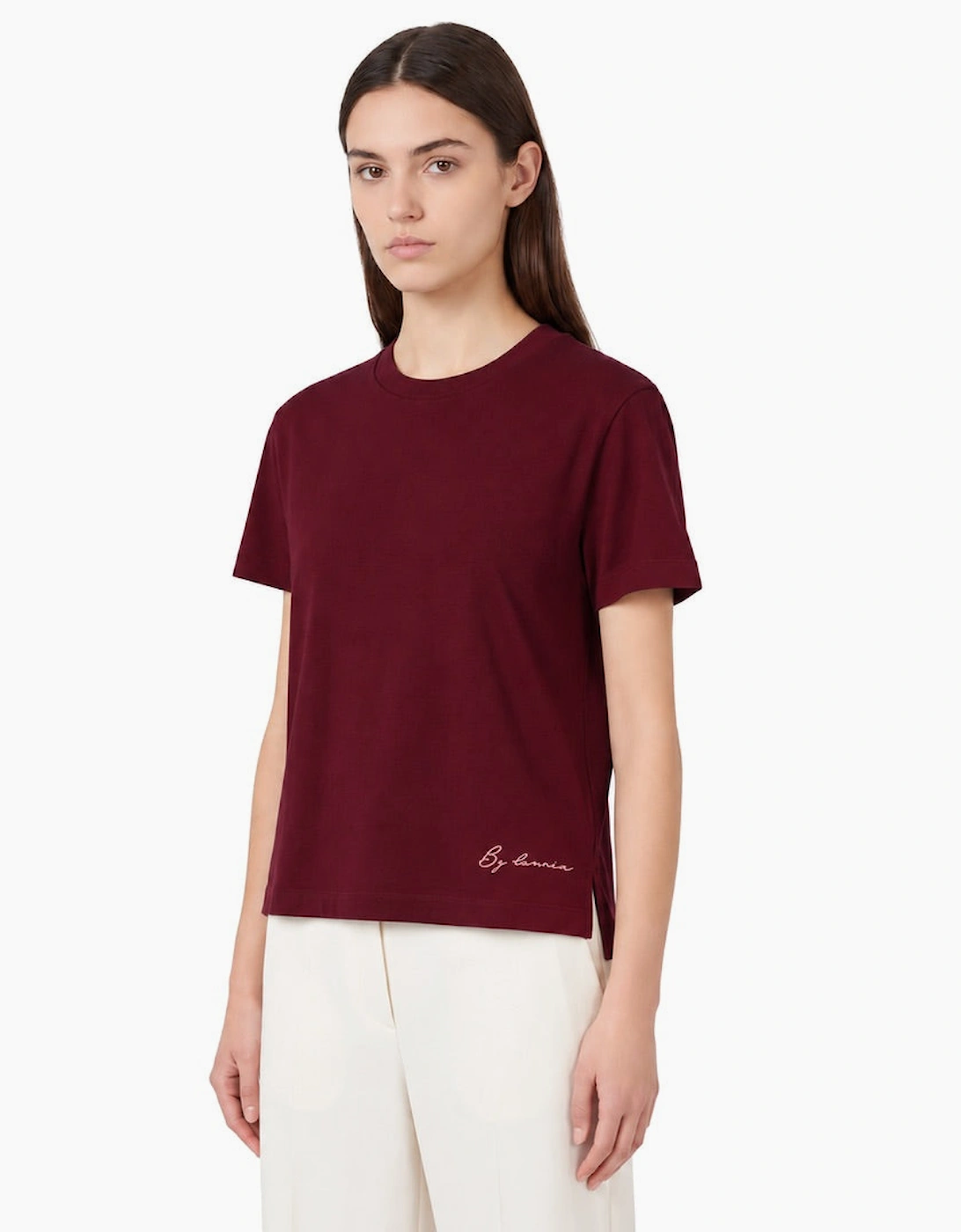By Lanvin Small Signature Logo Burgundy T-Shirt