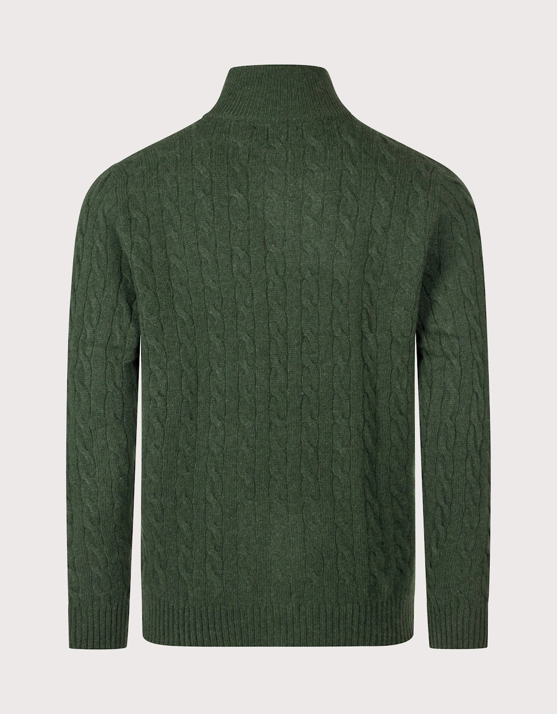 Cashmere Blend Quarter Zip Cable Knit Jumper