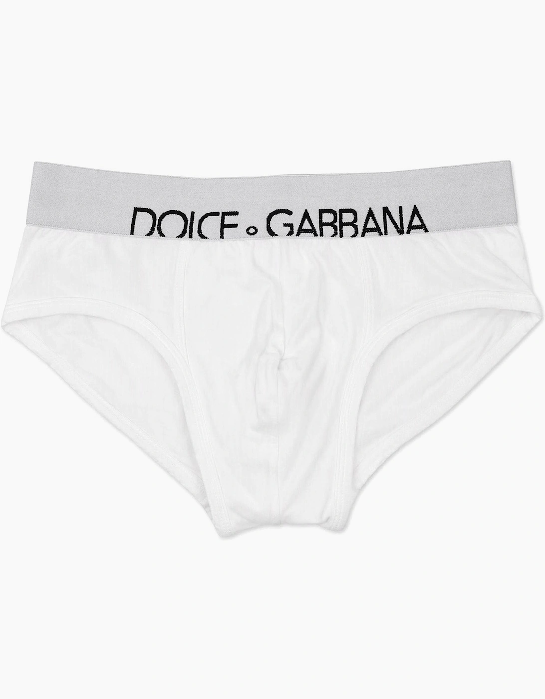 Dolce & Gabbana Logo Stretch Cotton Briefs WHITE
