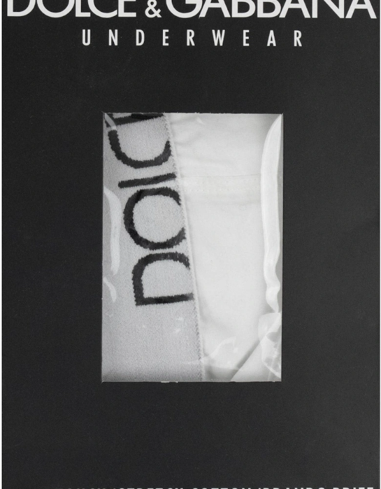Dolce & Gabbana Logo Stretch Cotton Briefs WHITE