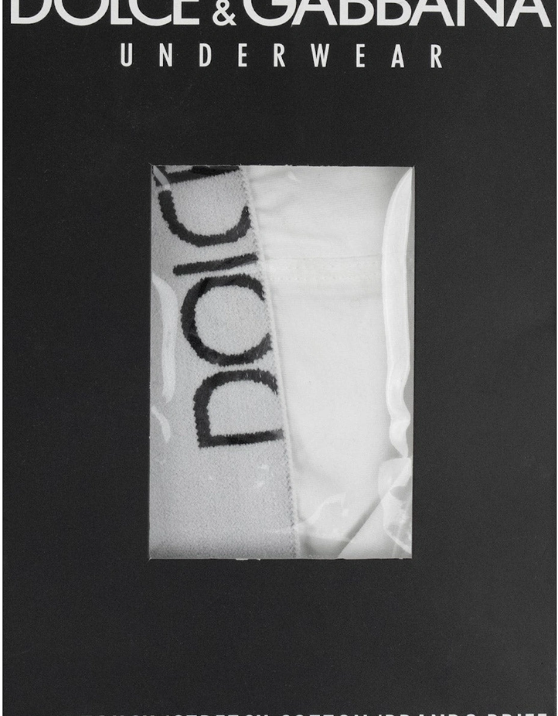 Dolce & Gabbana Logo Stretch Cotton Briefs WHITE