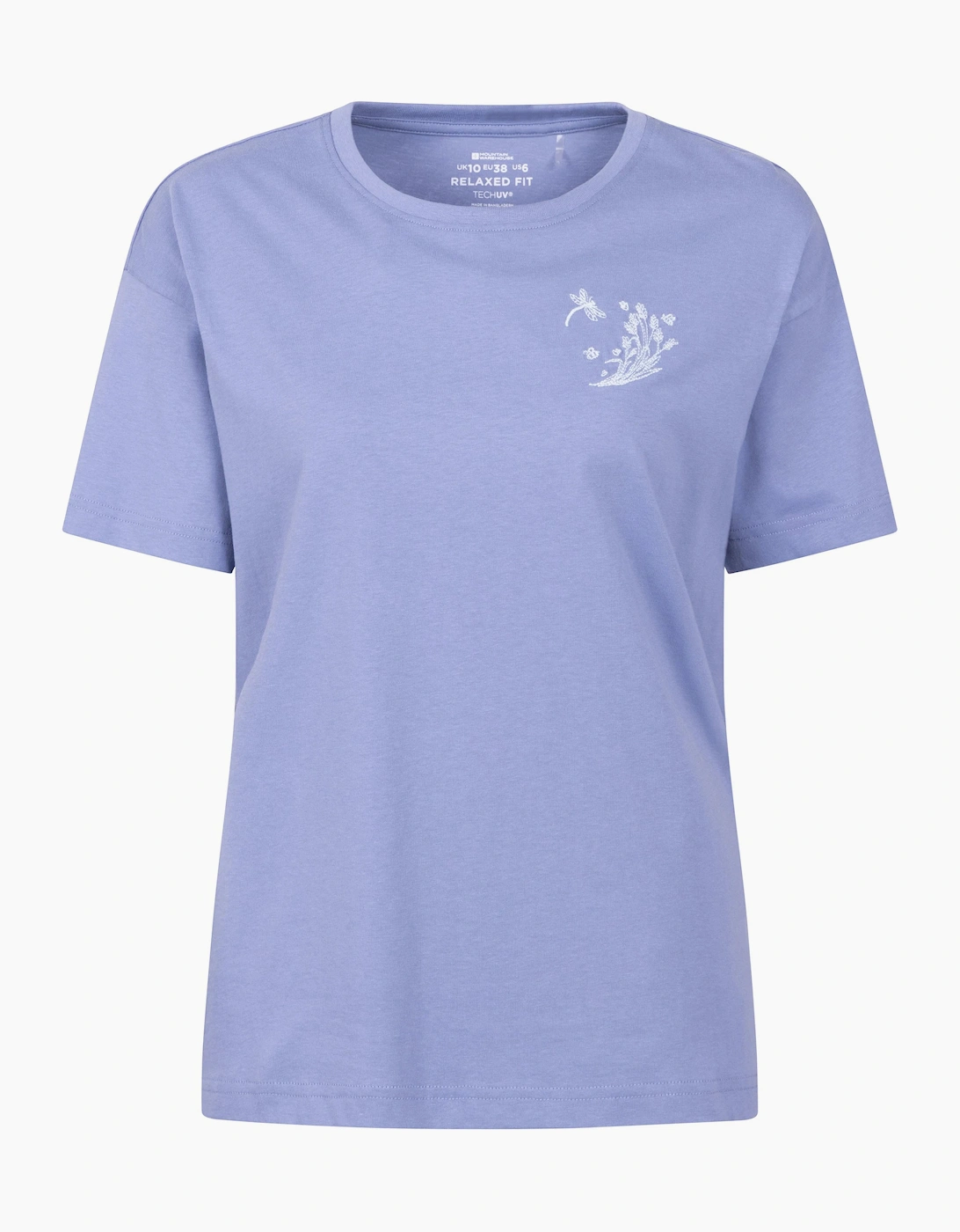 Mountain Warehouse Womens Ladies Dragonfly Embroidered Relaxed Fit Short Sleeved T Shirt