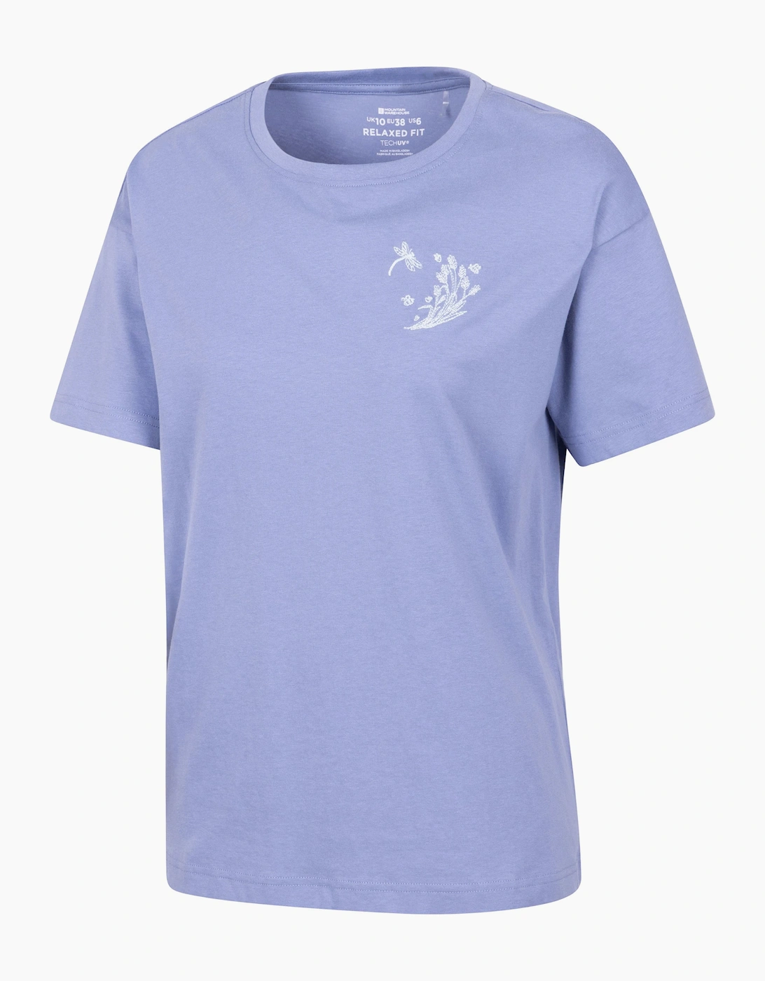 Mountain Warehouse Womens Ladies Dragonfly Embroidered Relaxed Fit Short Sleeved T Shirt