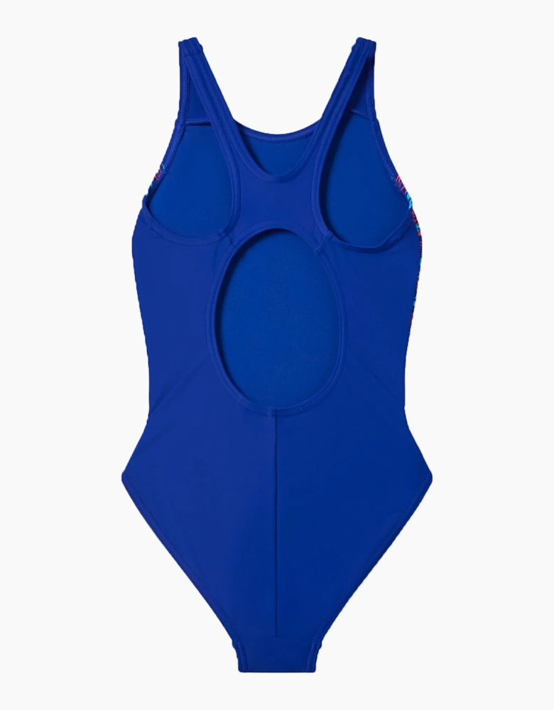 Speedo Girls Placement Abstract Muscleback One Piece Swimsuit
