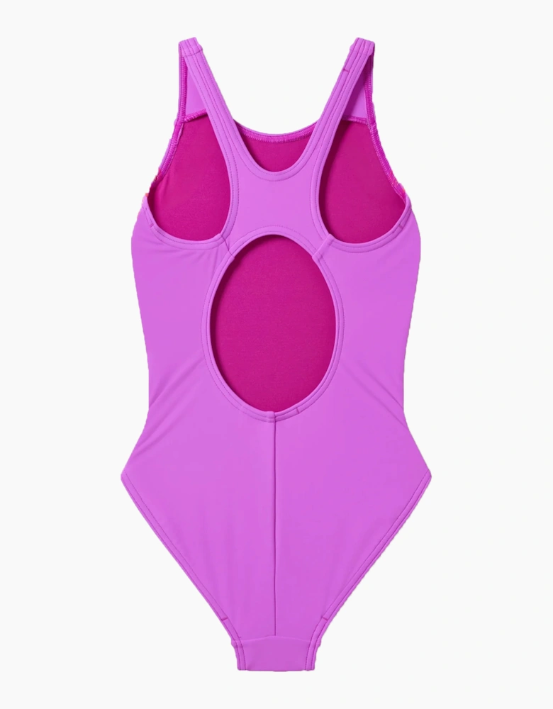 Speedo Girls Placement Abstract Muscleback One Piece Swimsuit