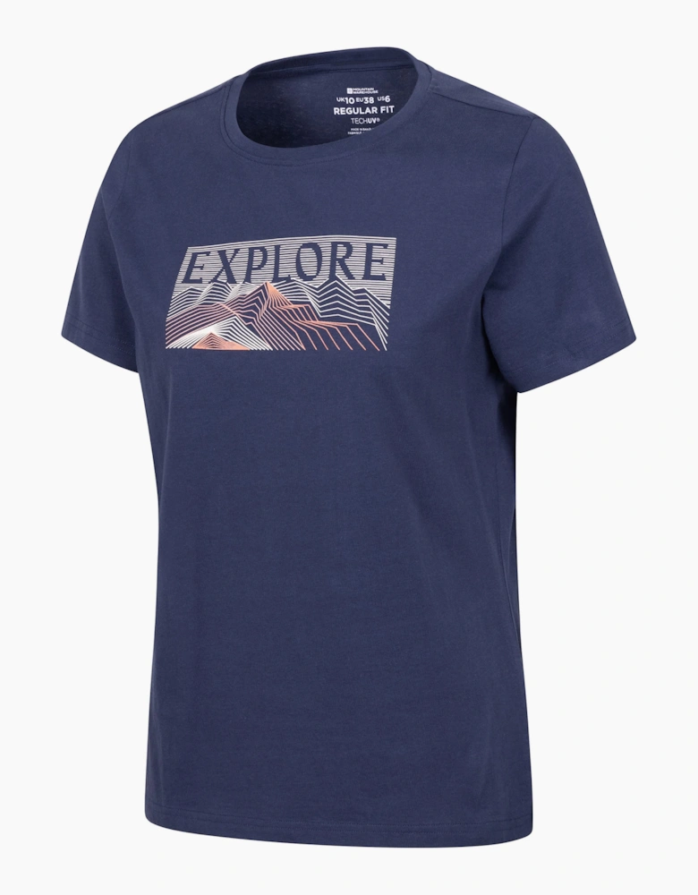 Mountain Warehouse Womens Explore Graphic Regular Short Sleeve UV Protection T Shirt