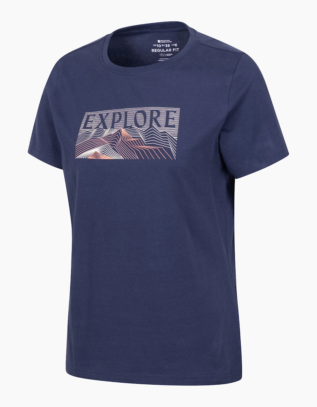 Mountain Warehouse Womens Explore Graphic Regular Short Sleeve UV Protection T Shirt