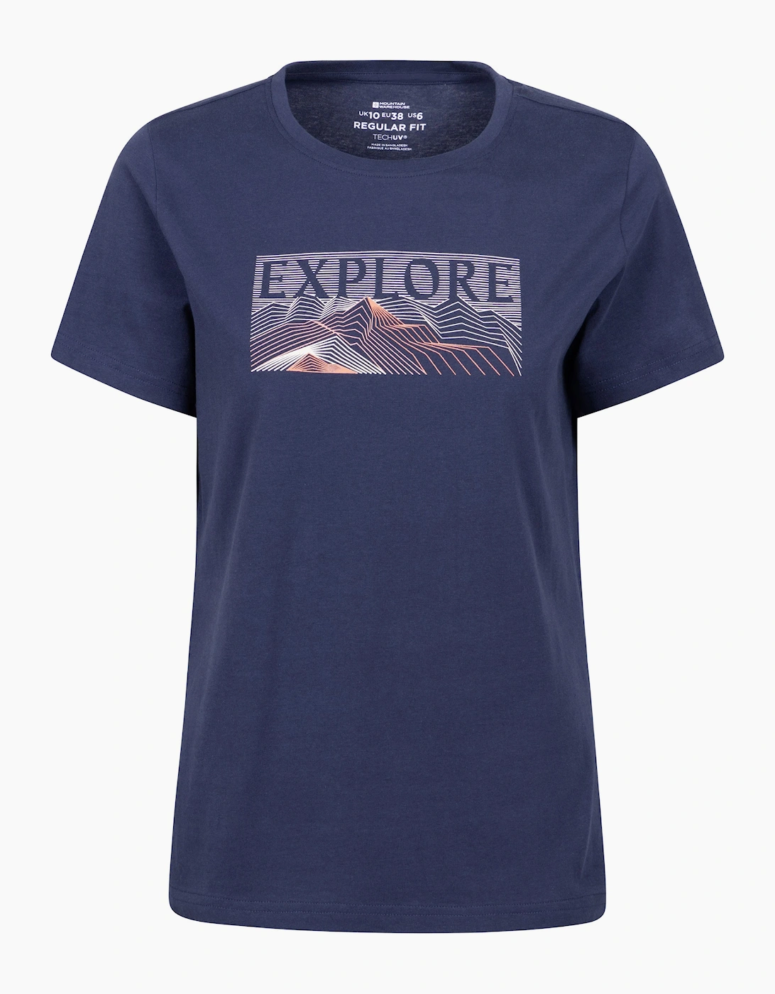 Mountain Warehouse Womens Explore Graphic Regular Short Sleeve UV Protection T Shirt