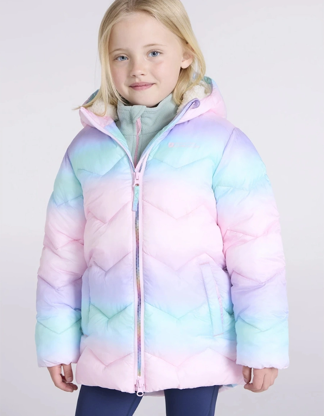Mountain Warehouse Childrens Meadow Rainbow Gradient Water Resistant Padded Jacket