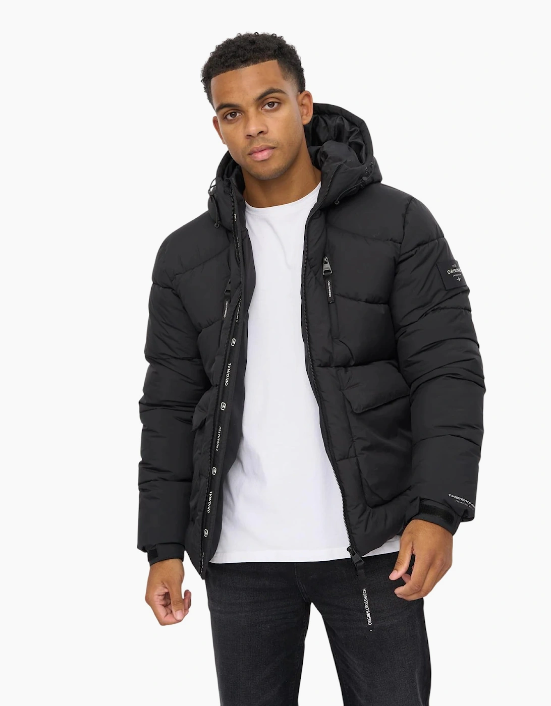 Crosshatch Mens Walkham Padded Hooded Jacket