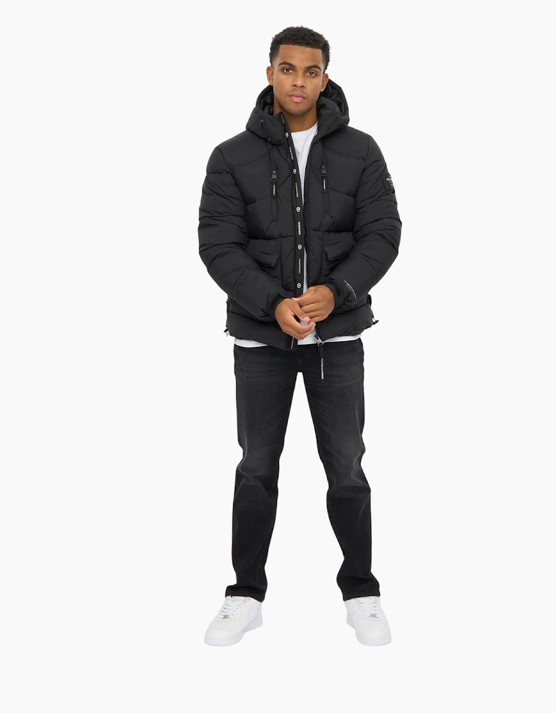 Crosshatch Mens Walkham Padded Hooded Jacket