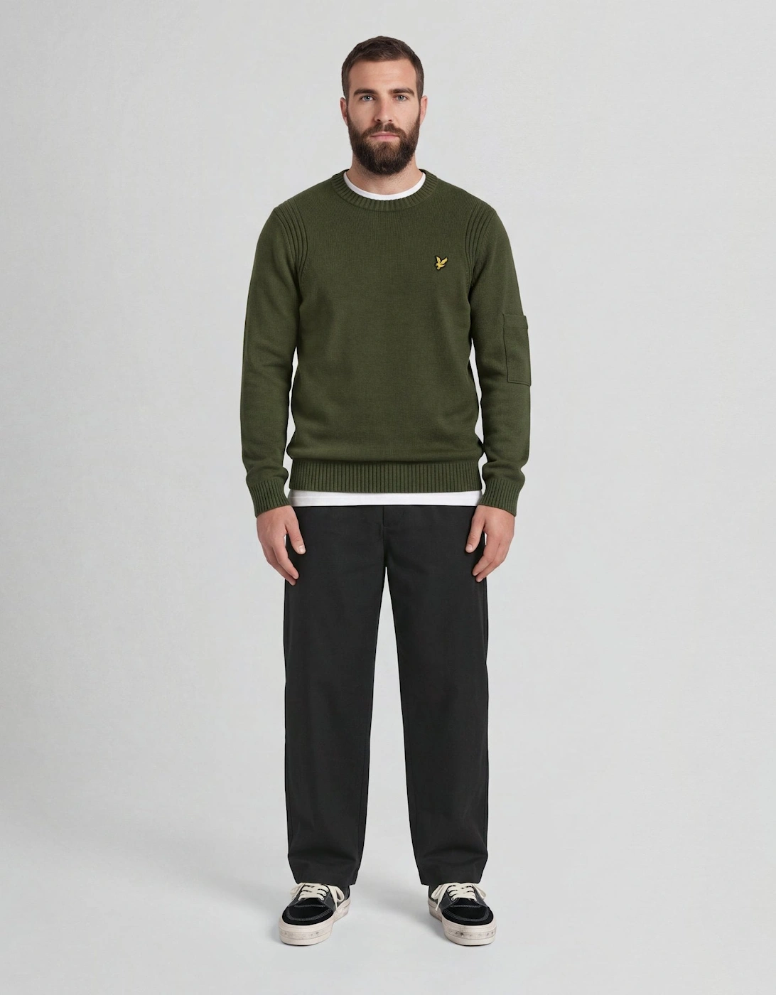 Rib Detail Crew Neck Jumper