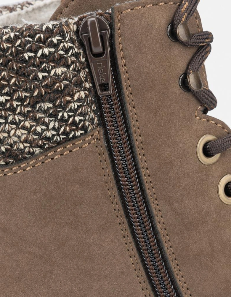 Rieker Y7621 Womens Ankle Boots Brown/Beige