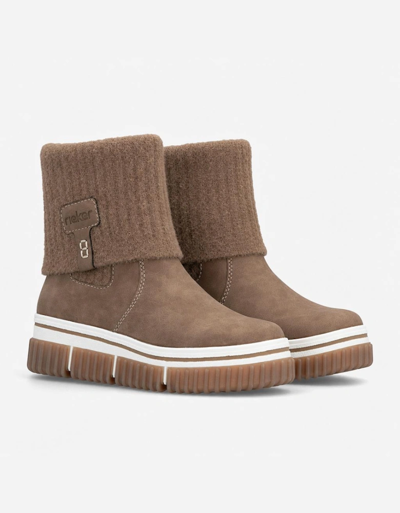 Rieker Y6350 Womens Ankle Boots Brown Wood