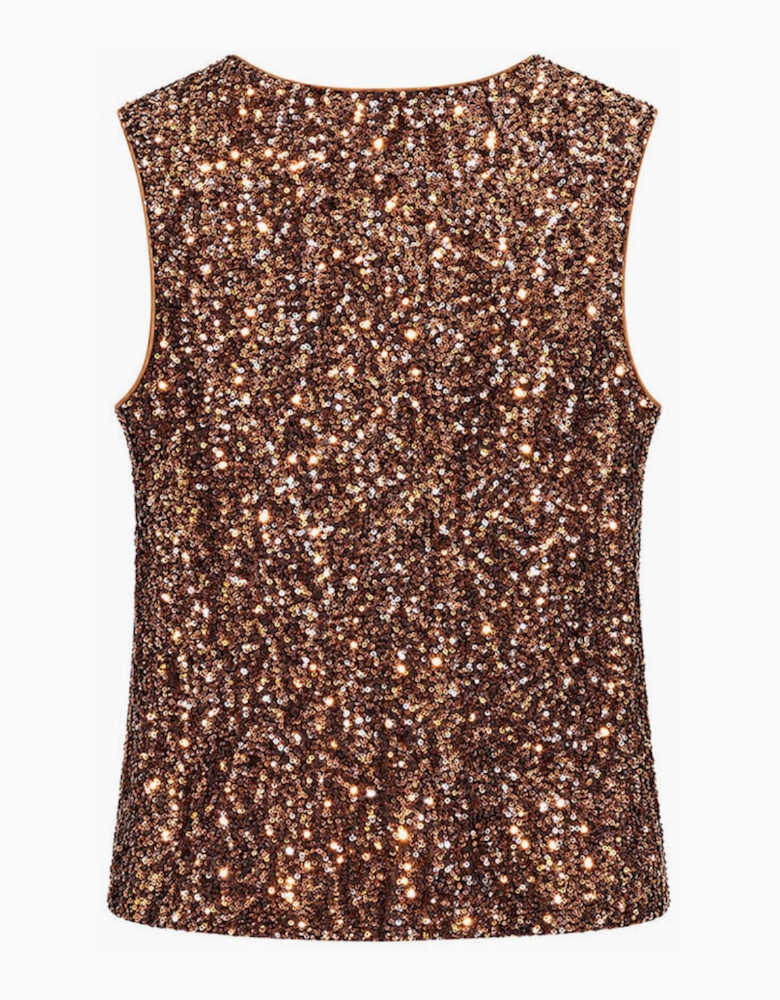 Maxine Sequin Vest-Copper