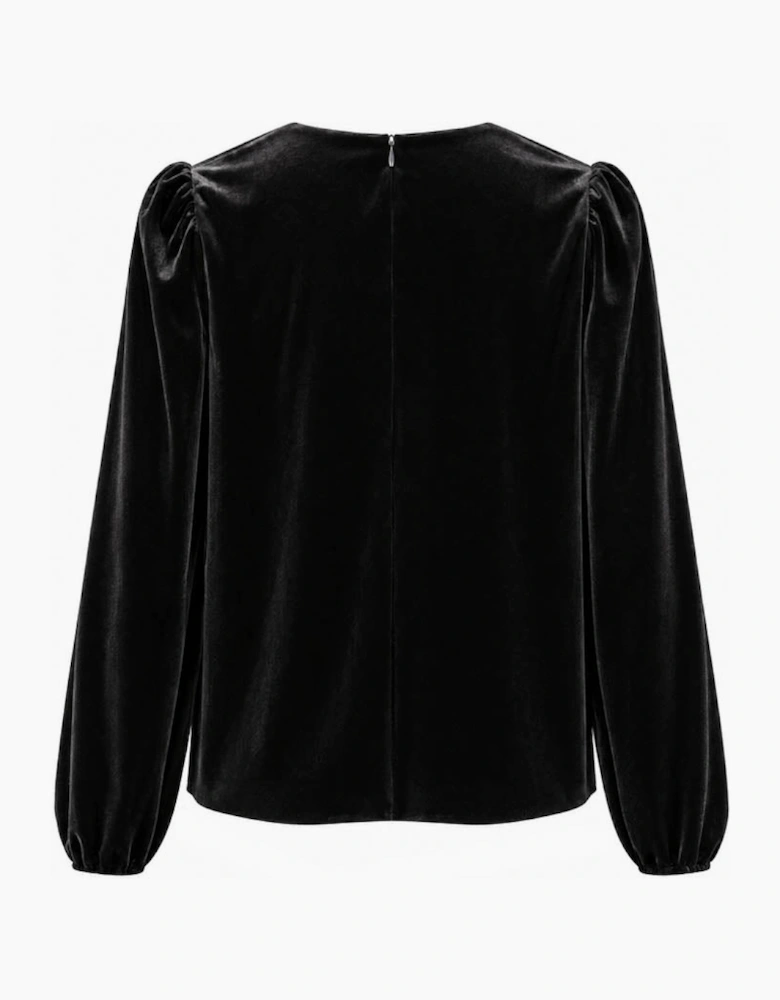 Rosalita Velvet Bow Top-Black