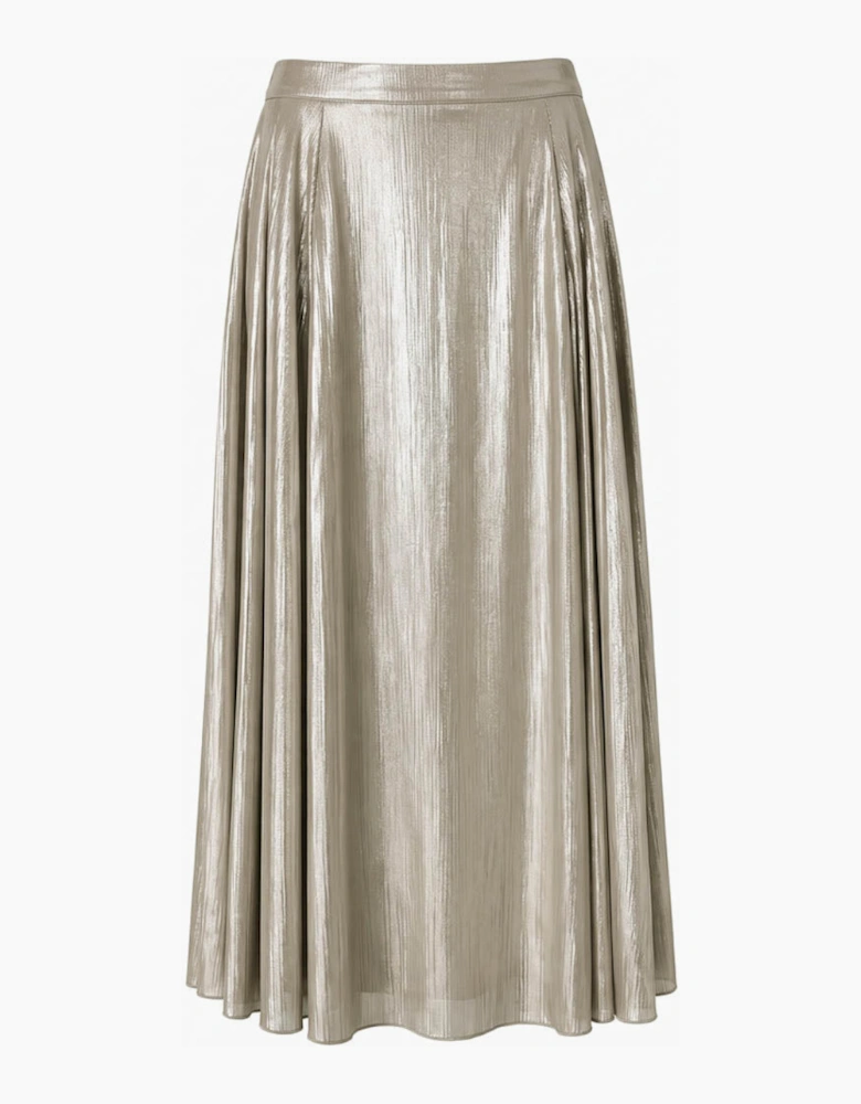 Daphne Metallic Skirt-Silver