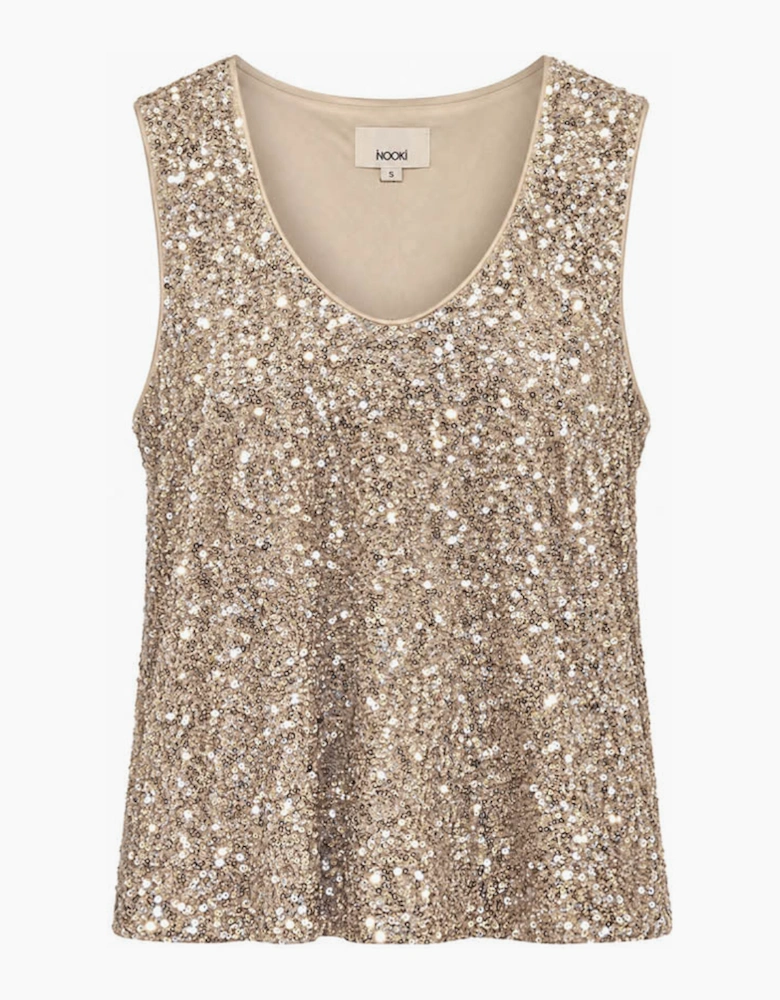 Maxine Sequin Vest-Gold