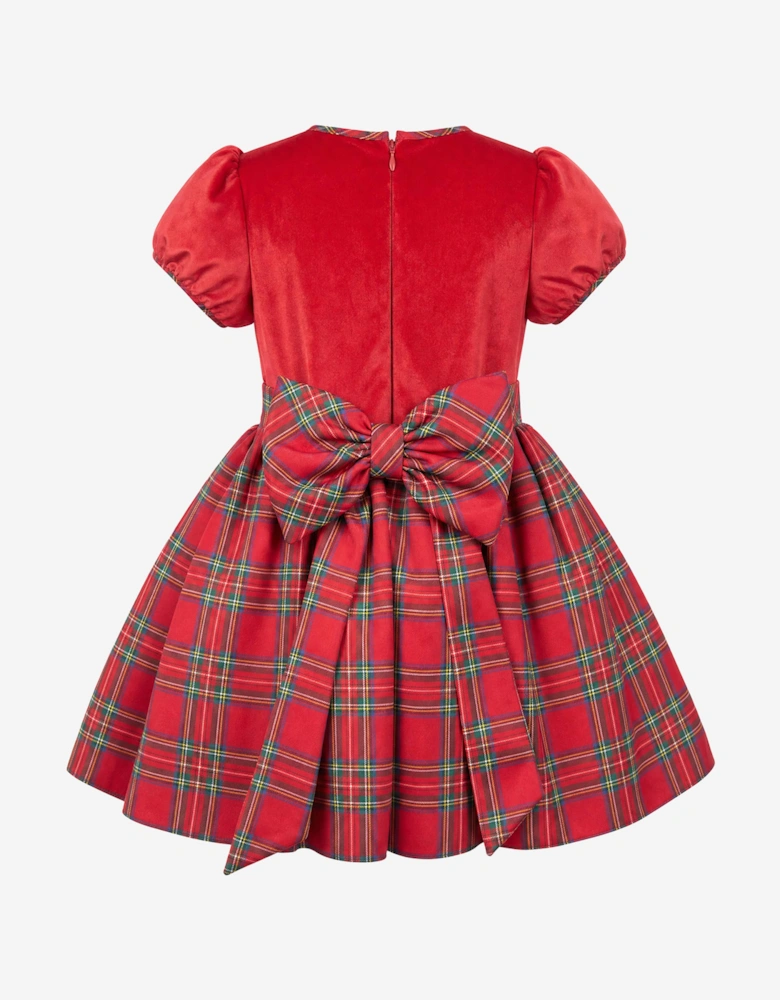 DRESS & Fleur Girls Tartan Dress in Red