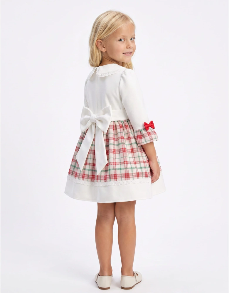 DRESS & Fleur Baby Girls Tartan Dress in White