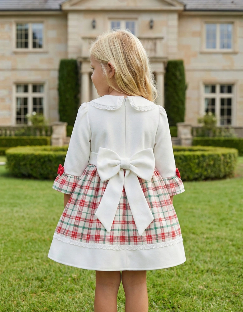 DRESS & Fleur Baby Girls Tartan Dress in White