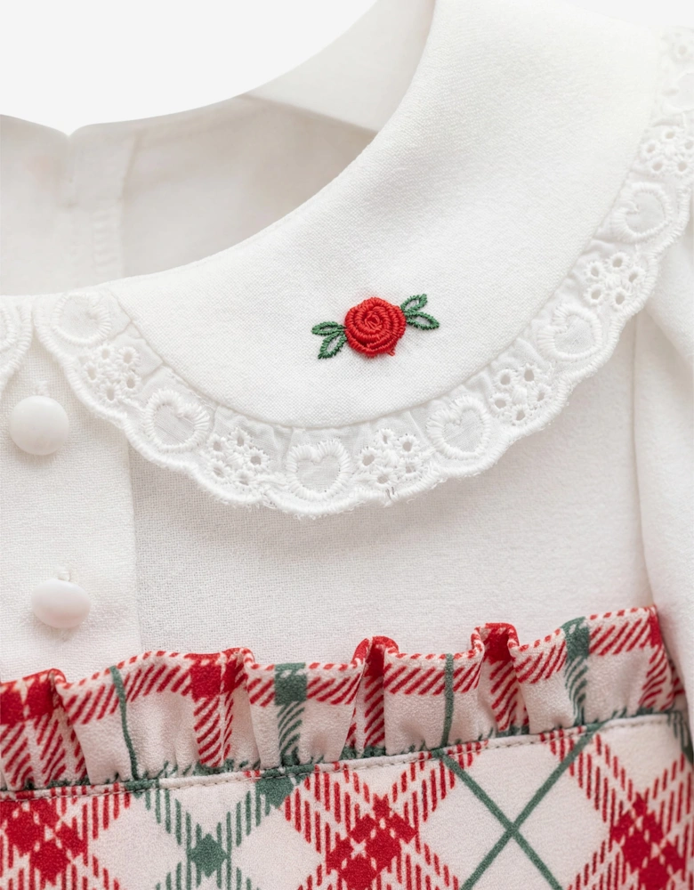 DRESS & Fleur Baby Girls Tartan Dress in White