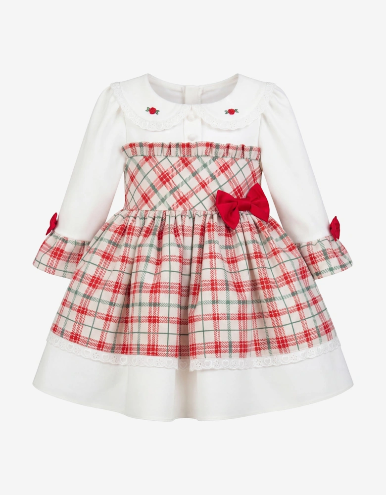 DRESS & Fleur Baby Girls Tartan Dress in White