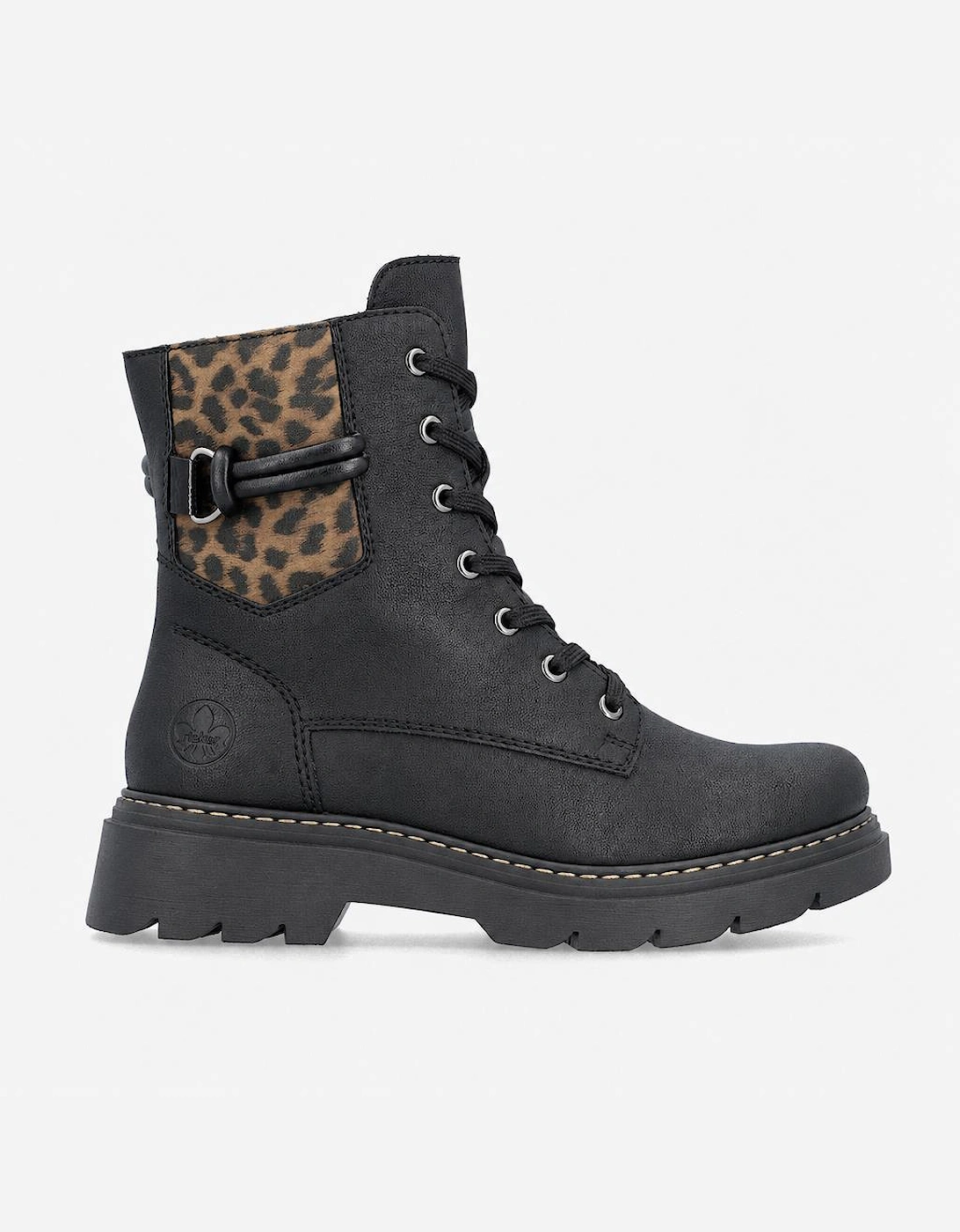 Rieker 76724 Womens Biker Boots Black/Brown