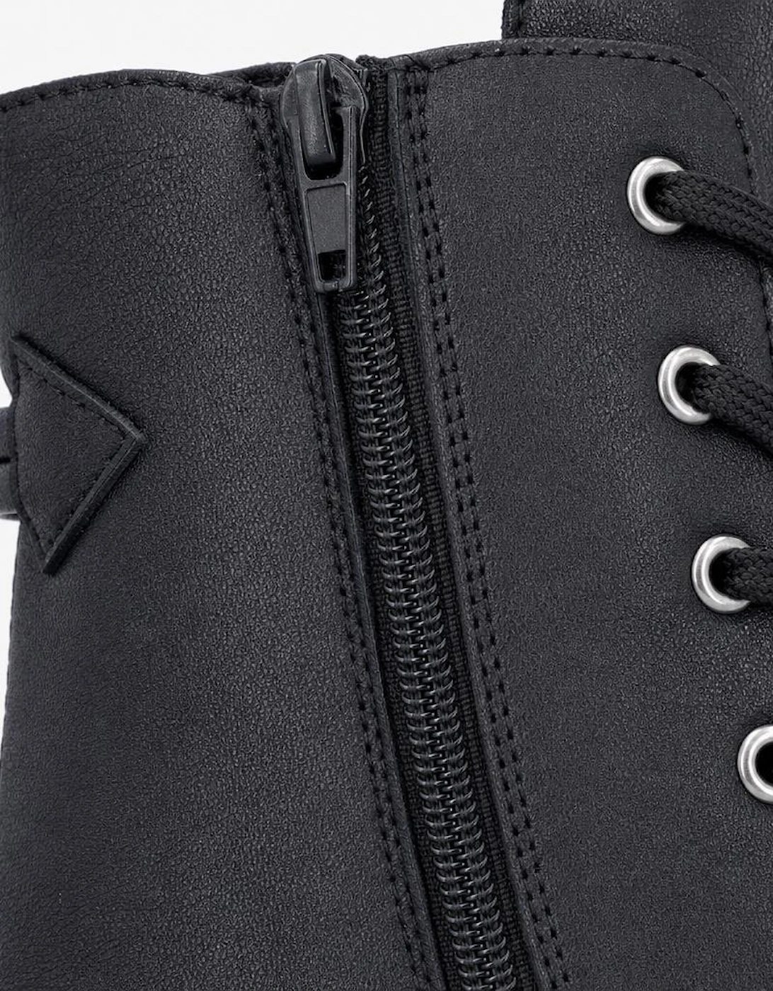 Rieker 76724 Womens Biker Boots Black/Brown