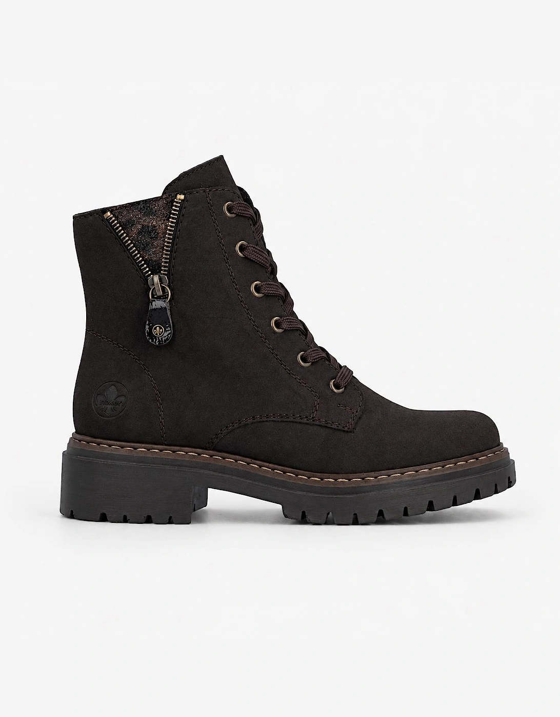 Rieker 72617 Womens Biker Boots Nougat/Antique/Espresso