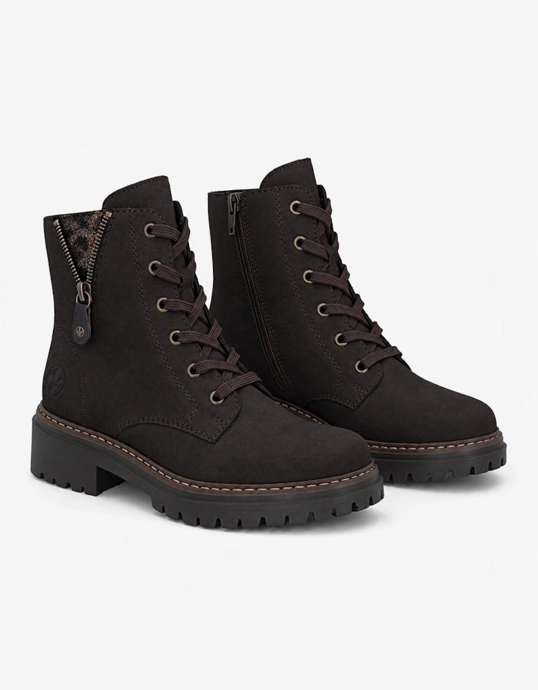 Rieker 72617 Womens Biker Boots Nougat/Antique/Espresso