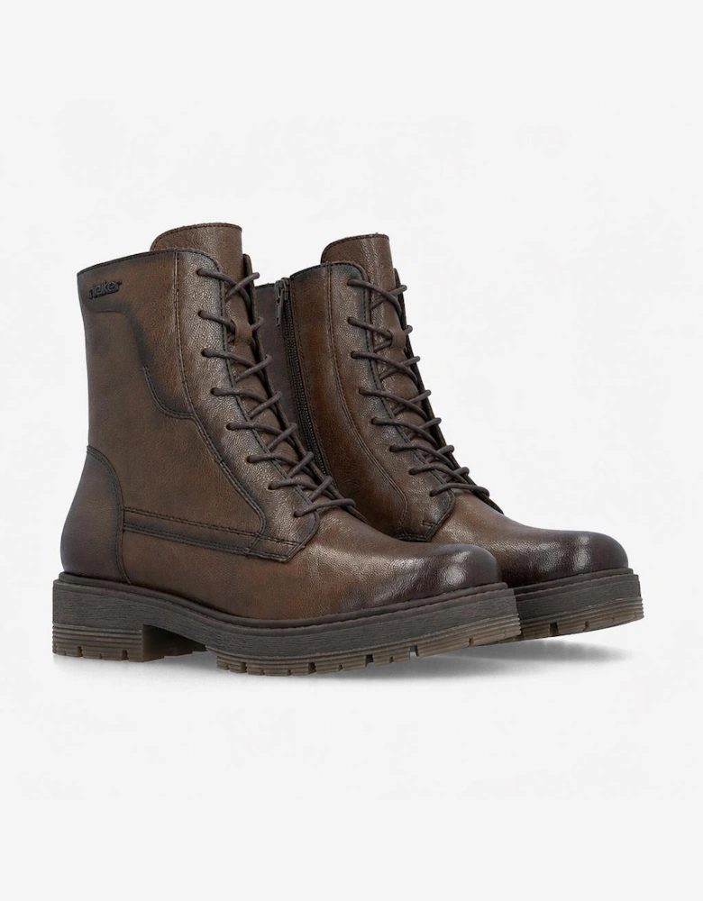 Rieker 75800 Womens Ankle Boots Mahogany
