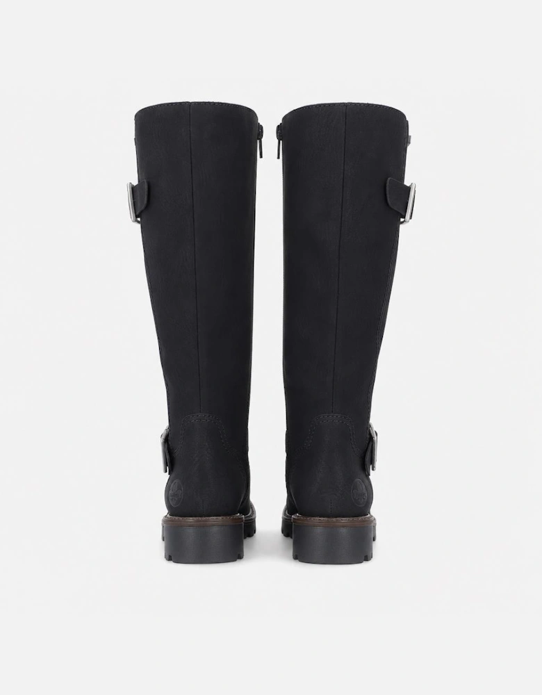 Rieker 73292 Womens Knee High Boots Black