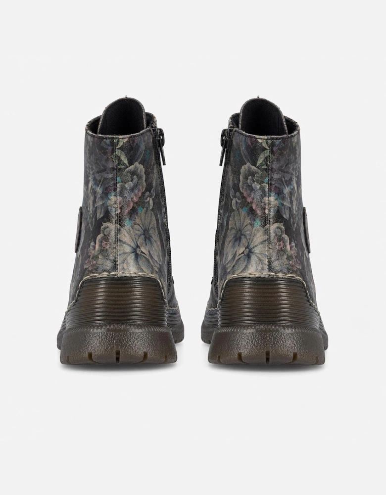 Rieker 53632 Womens Ankle Boots Black-Pastel/Antique