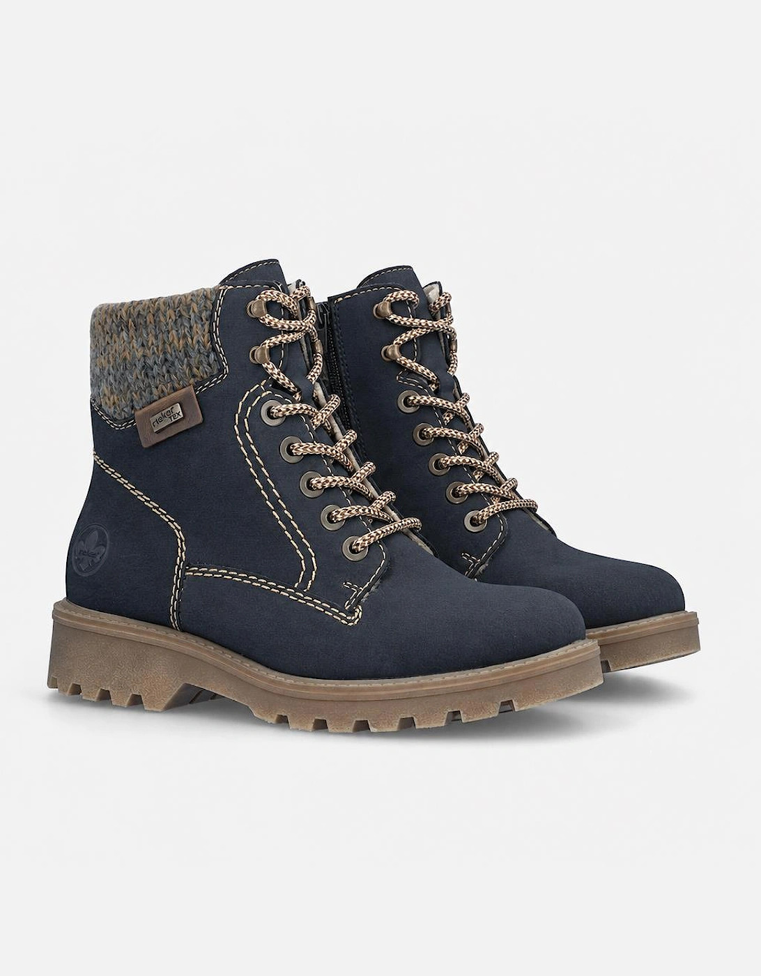 Rieker 73220 Womens Biker Boots Blue