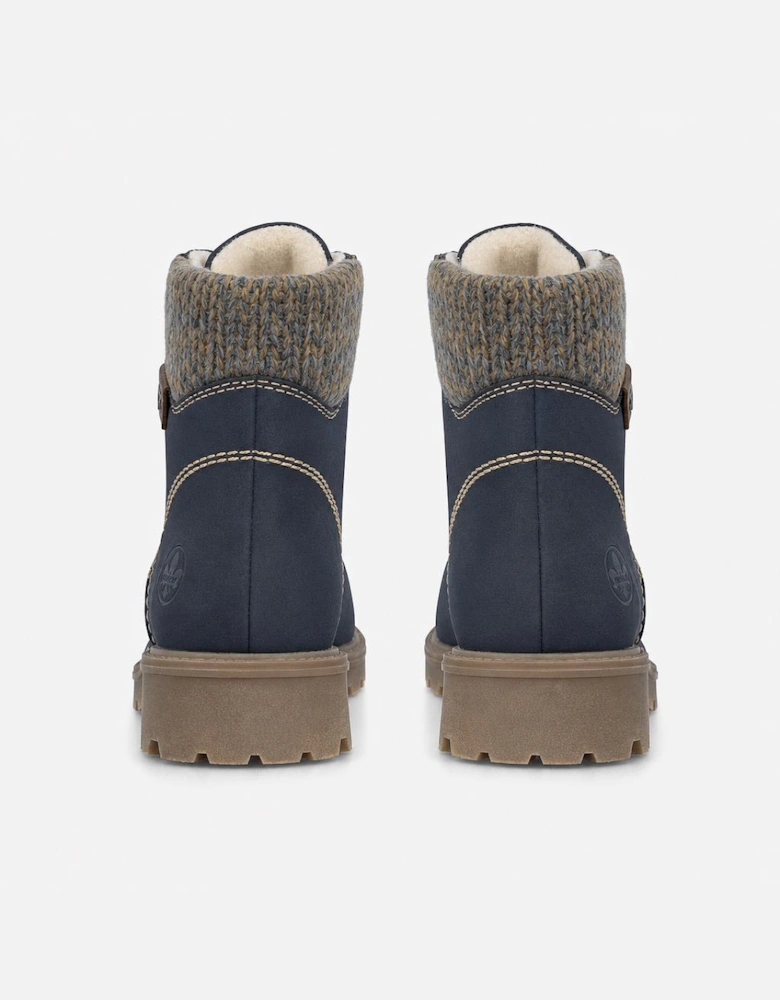 Rieker 73220 Womens Biker Boots Blue