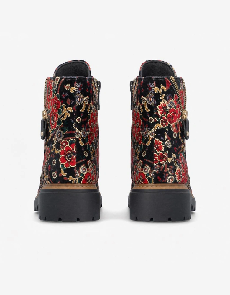 Rieker 72617 Womens Biker Boots Black Floral