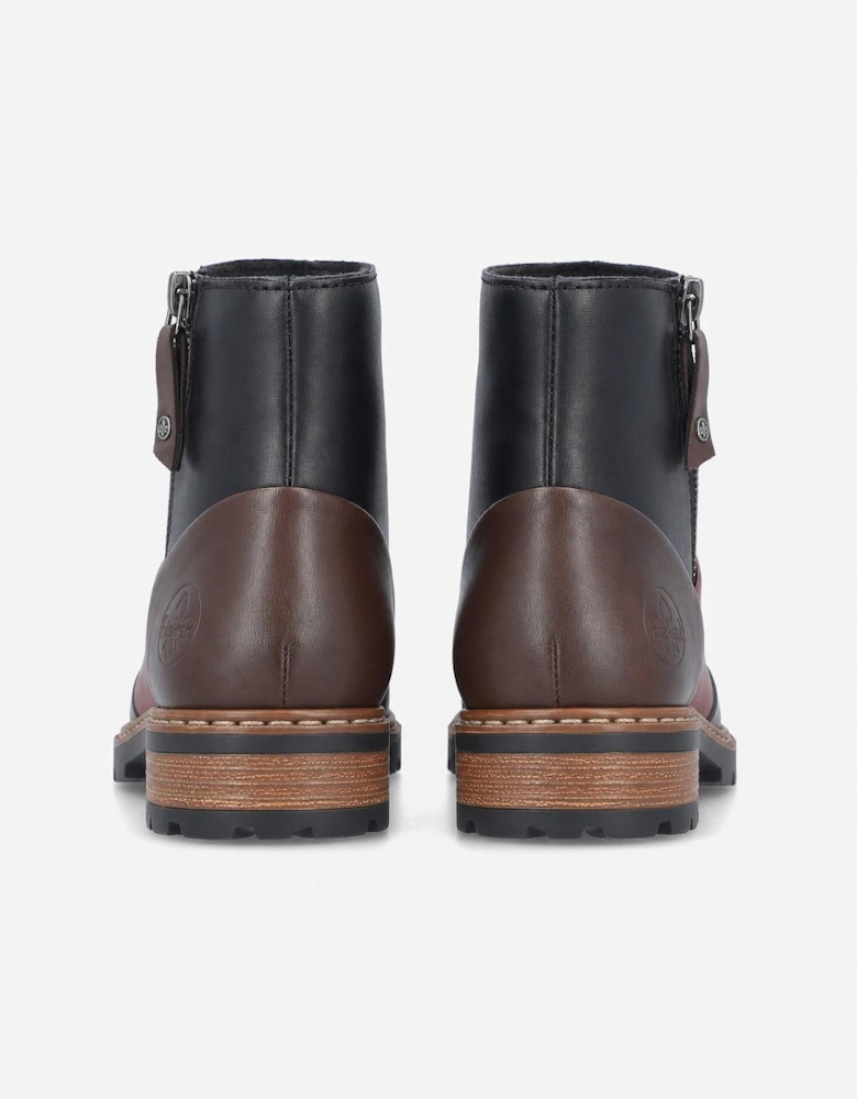 Rieker Z9356 Womens Ankle Boots Dark Brown/Black/Wine