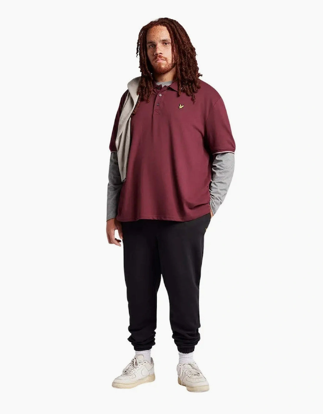 Lyle & Scott Tipped Big & Tall Burgundy Polo Shirt