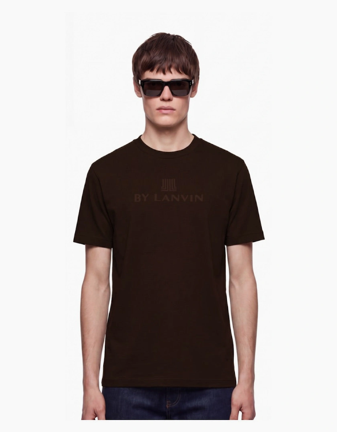 By Lanvin Central Logo Dark Brown T-Shirt