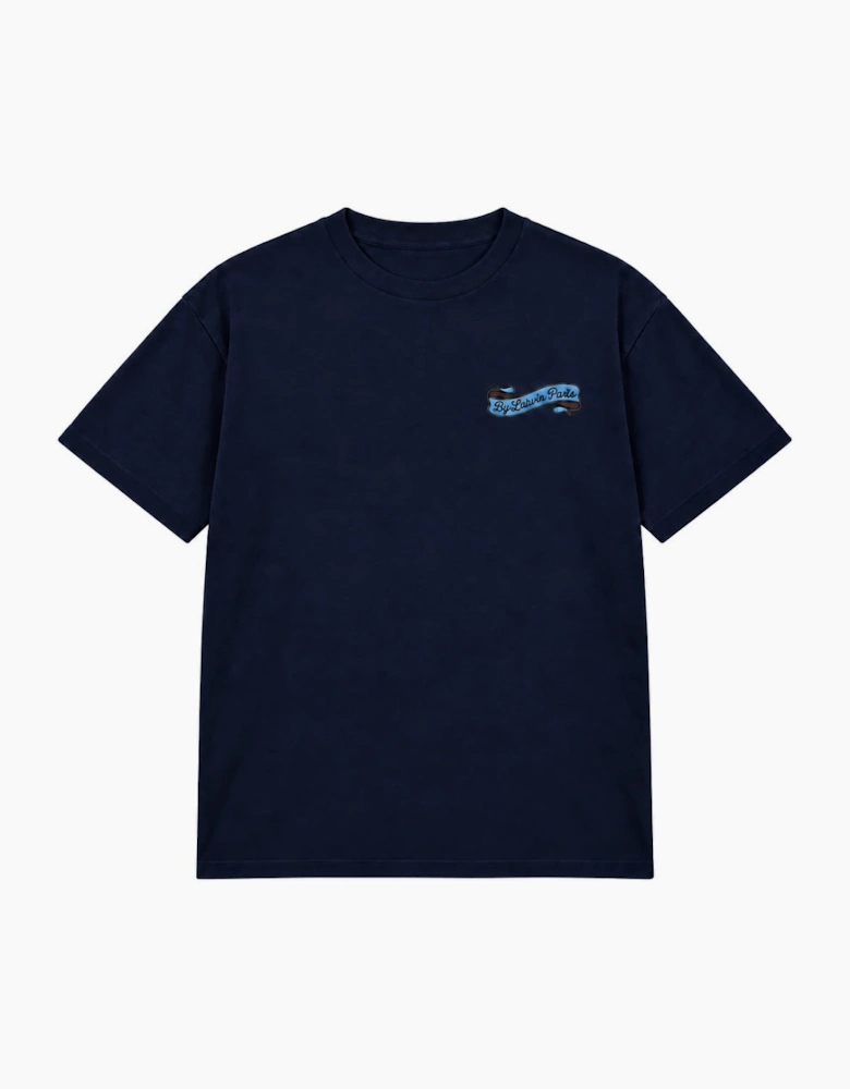 By Lanvin Paris Ribbon Logo Navy Blue T-Shirt